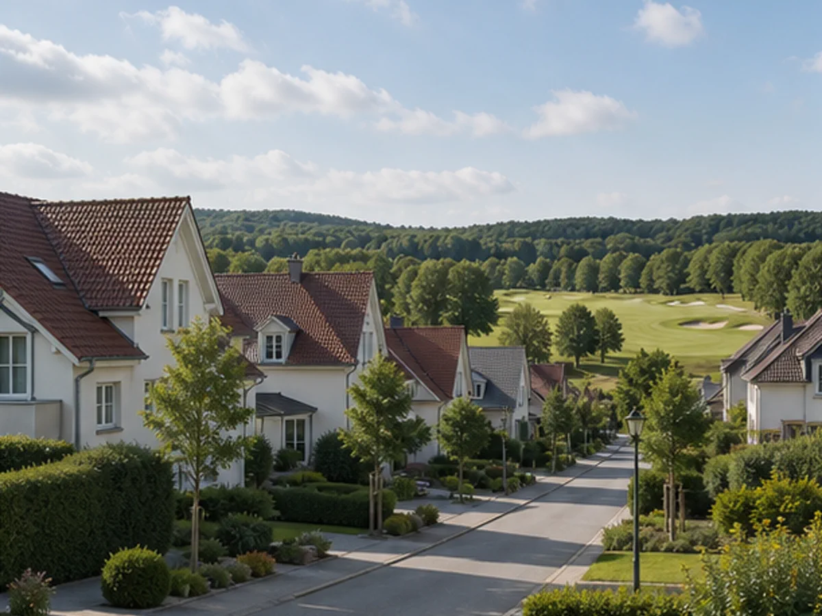 Wohnviertel mit Golfgrün in der Umgebung