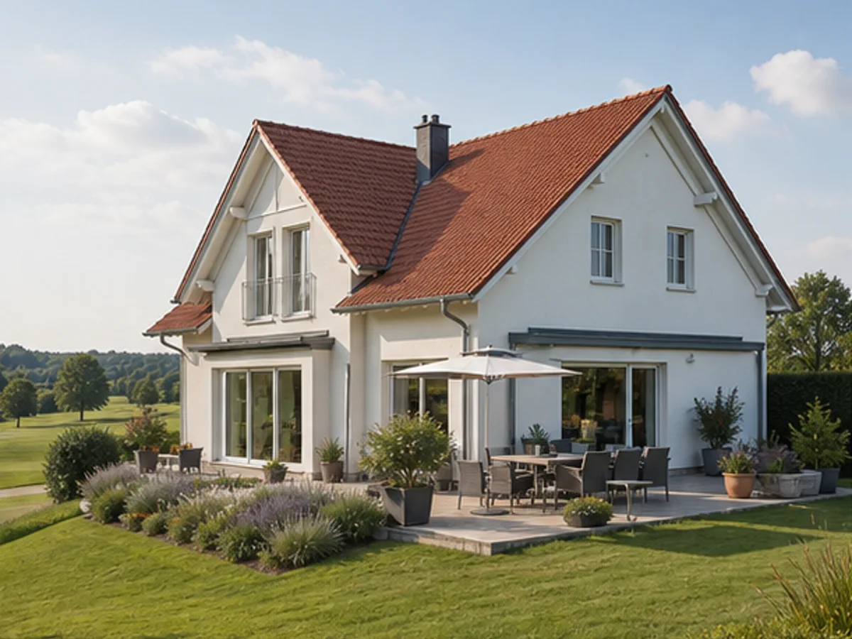 Wohnhaus mit Terrasse nahe einem Golfplatz